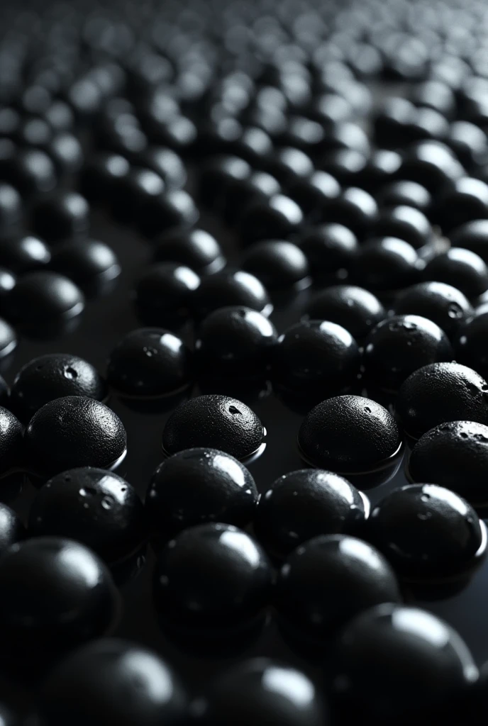 a big pool with only black boba pearls