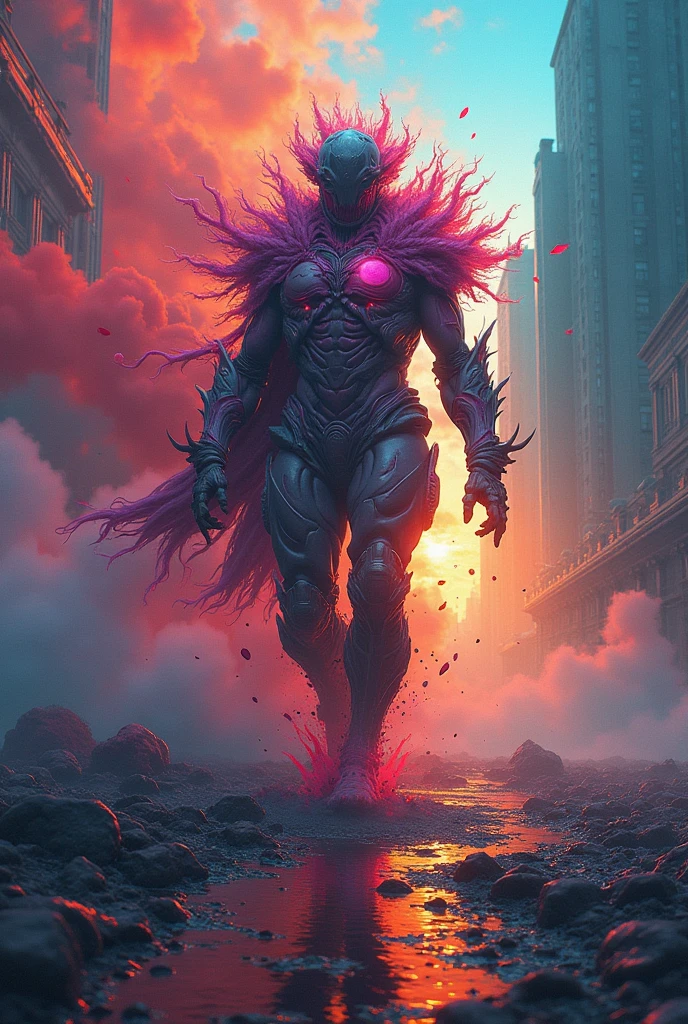 (masterpiece), (4k), (fujiflm), (16k), Visually captivating artwork, with skillful use of color, composition, and light. Innovative artwork, showcasing unique and imaginative concepts. (gore , colourful , elements) Emotionally resonant artwork, effectively conveying a narrative. Momentum-aligned artwork, reflecting a sense of movement and progress. Skillfully crafted artwork, demonstrating meticulous detail and technique.