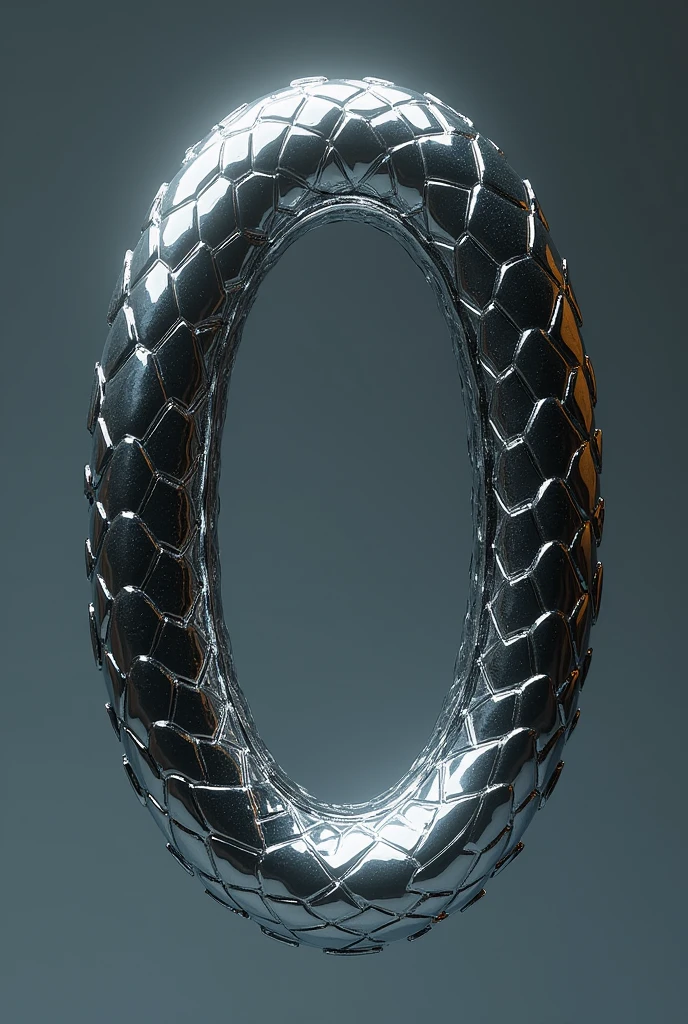 Chrome effect snake bones forming oval shapes