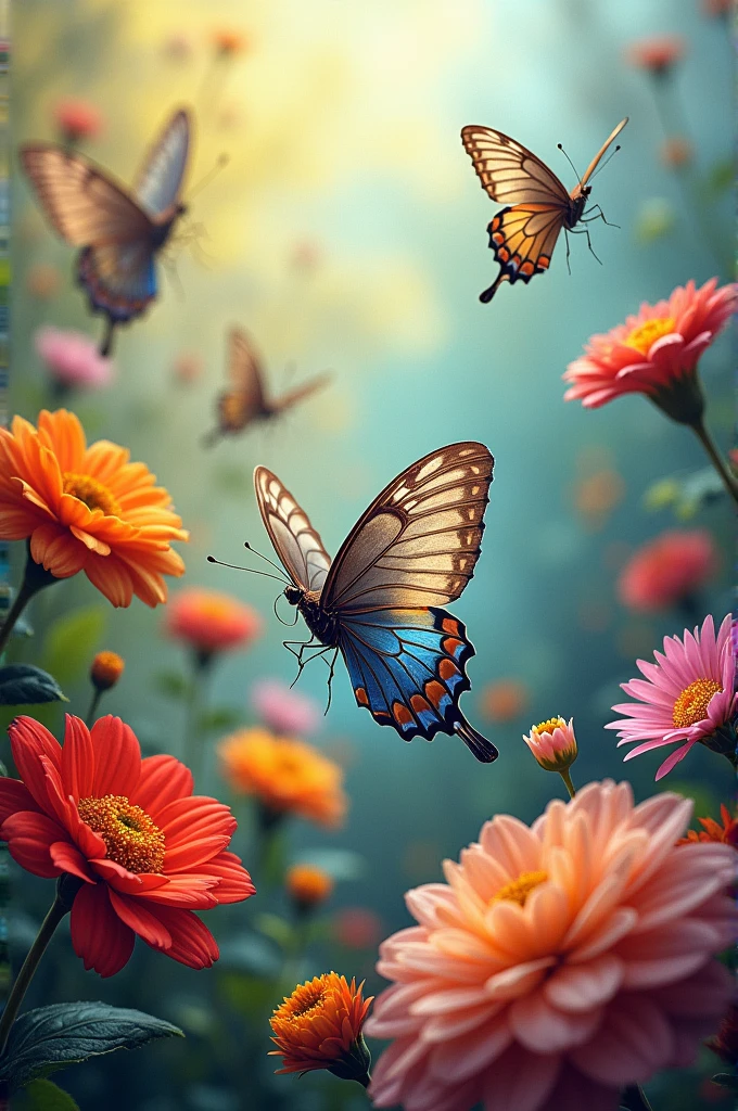 A series of pictures of butterflies and flowers with a butterfly 10 image 