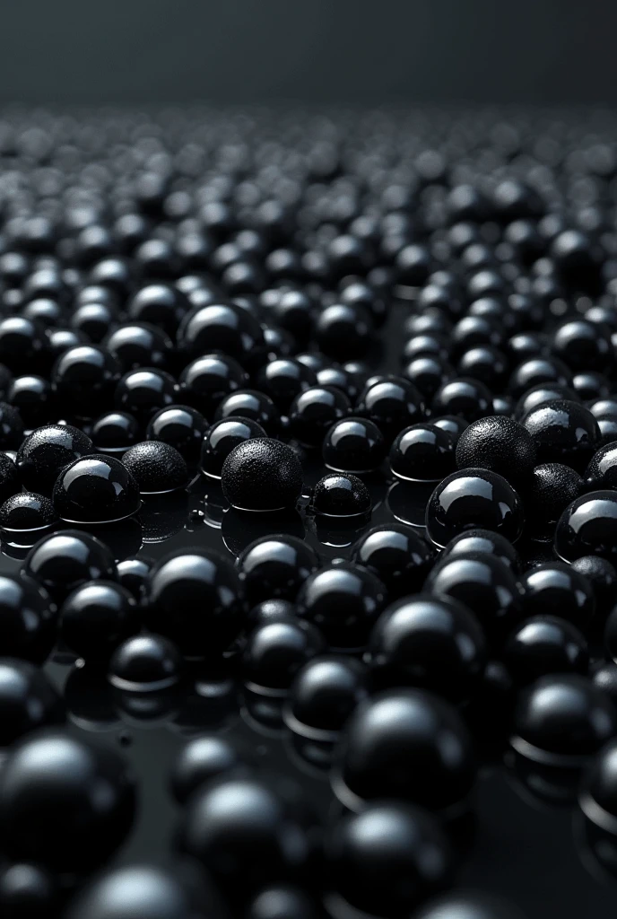 a big pool with only black boba pearls