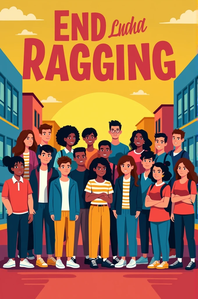 Creat a poster on anti ragging 
