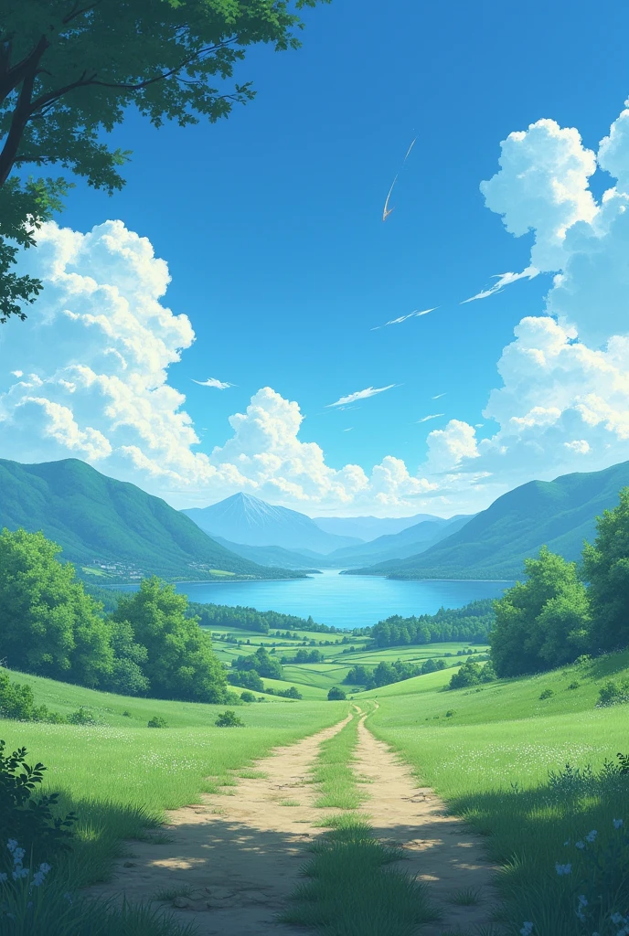 Anime movies「Your Name」A scene like the one in。Traces of a meteorite fall。No people。Landscape painting。