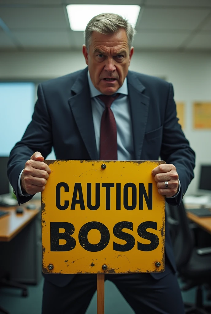 a sign of : be aware with angry boss in office.