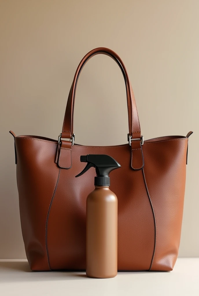 Cleaning spray for brown leather bag for women