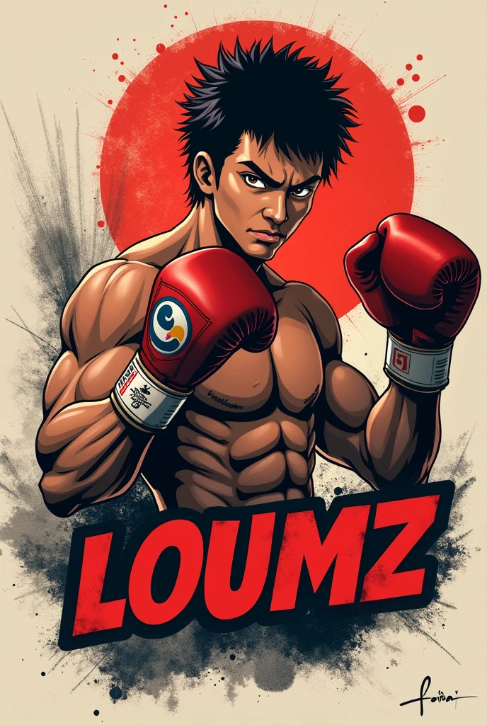 Make me a logo for the theme hajime no Ippo and the word loumz 