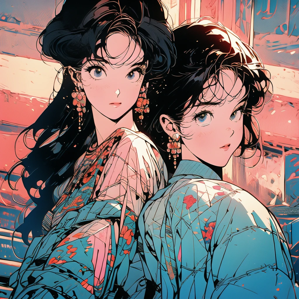 Highest quality, 8k, 1980s style ,Retro arcade anime girl, Anime atmosphere of the 80s, 80s anime style, Retro Anime Girls, 1980's anime style