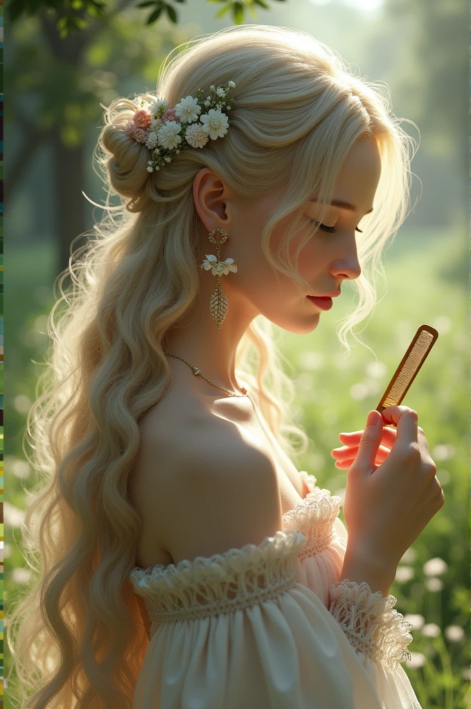 Chevochka is combing her hair