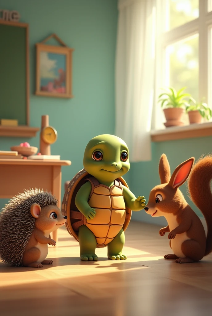 A little turtle Lilli found not only friends in kindergarten, a hedgehog a hare a squirrel but also the courage, 
to be yourself.
