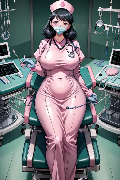 nurse uniform,hospital, latex nurse suit,nurses,busty,elbow gloves,labcoat,black hair woman,red eyes , gigantic ,medical instruments,asian nurse,two nurses,speculum,examination room,oversize ,big ass ,strap on, lay on table ,legs spreaded,giving birth,gyno chair , dentist,Milf,latex,pink uniform,oversize breasts