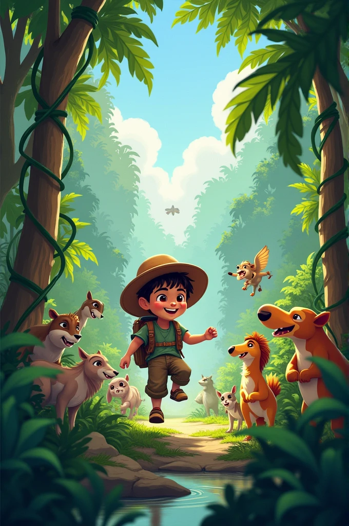 Milo, always eager for an adventure, scampered up the trees and swung through the vines until he reached the riverbank. There, he saw a beautiful sight: a parade of animals from all over the jungle had gathered for the annual Jungle Festival.