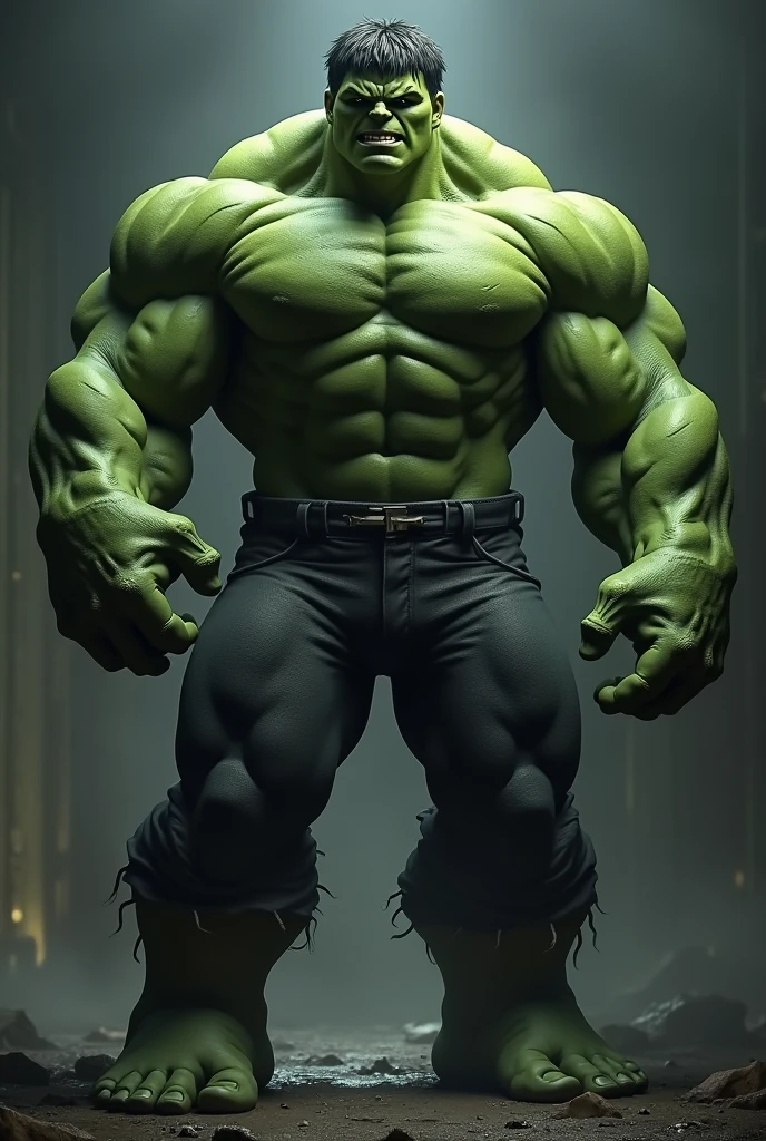 Hulk with the word of "LUIFER "in his right hand