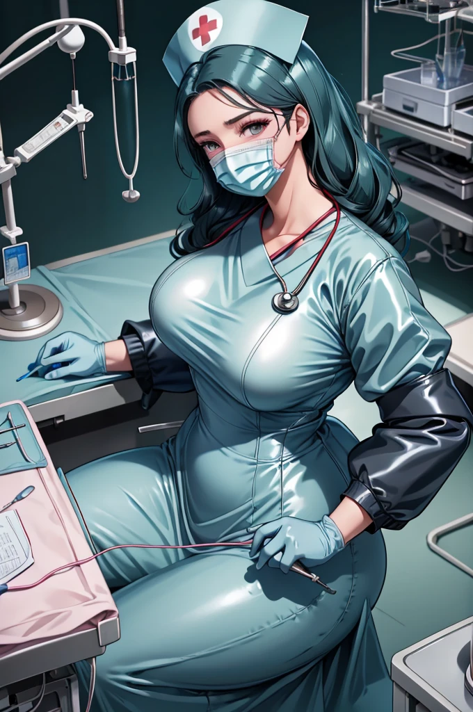 nurse uniform,hospital, latex nurse suit,nurses,busty,elbow gloves,labcoat,black hair woman,red eyes , gigantic ,medical instruments,asian nurse,two nurses,speculum,examination room,oversize ,big ass ,strap on, lay on table ,legs spreaded,giving birth,gyno chair , dentist,Milf,latex,grey uniform,oversize breasts