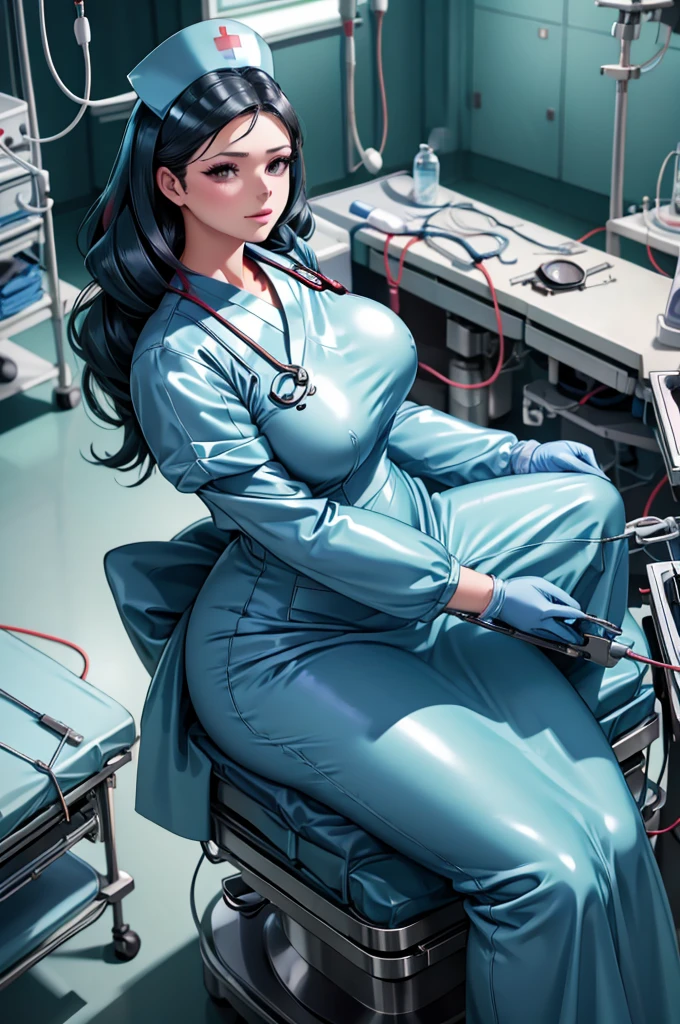 nurse uniform,hospital, latex nurse suit,nurses,busty,elbow gloves,labcoat,black hair woman,red eyes , gigantic ,medical instruments,asian nurse,two nurses,speculum,examination room,oversize ,big ass ,strap on, lay on table ,legs spreaded,giving birth,gyno chair , dentist,Milf,latex,grey uniform,oversize breasts