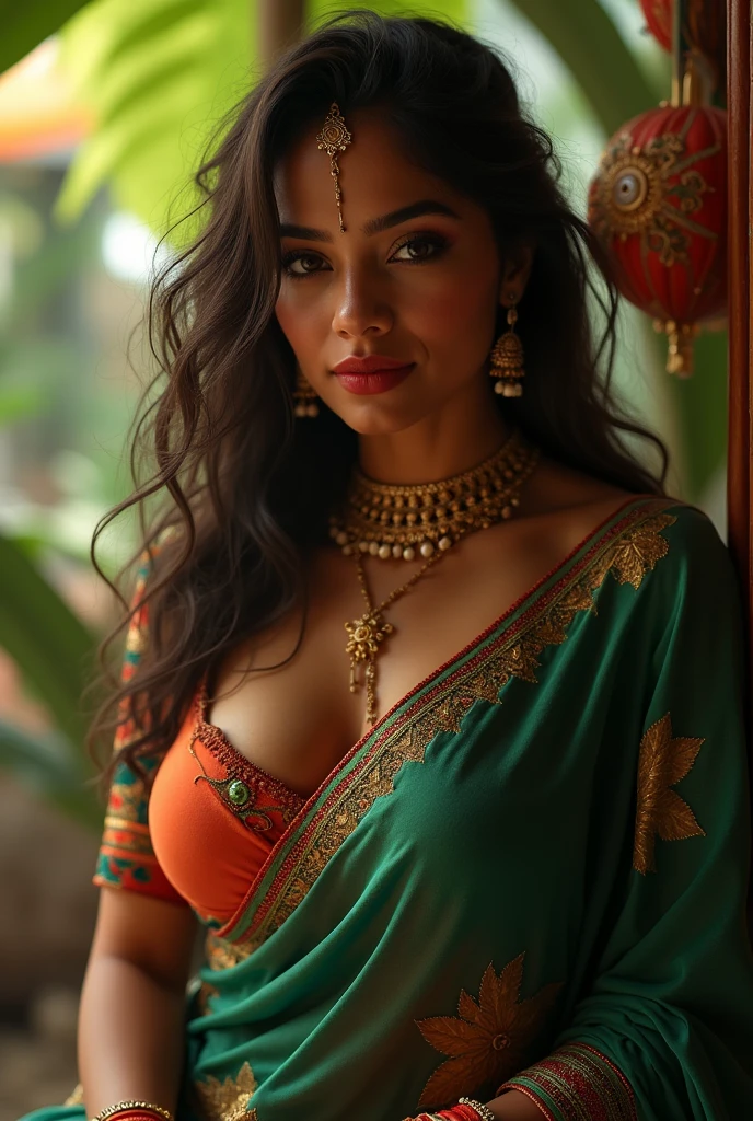 a girl Indian hot girl big boobs visible boobs