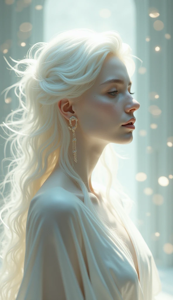 I wanted to create a beautiful Ananda message. Pure devine pale skin, perfect, 8K, detailed 