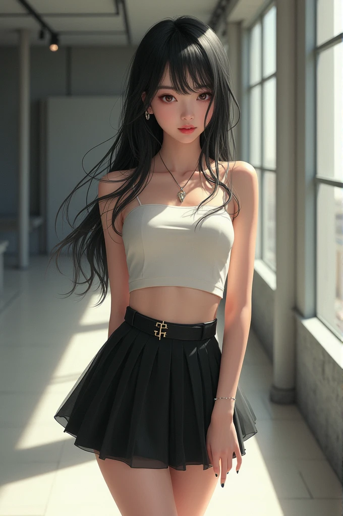 Asian girl in short skirt