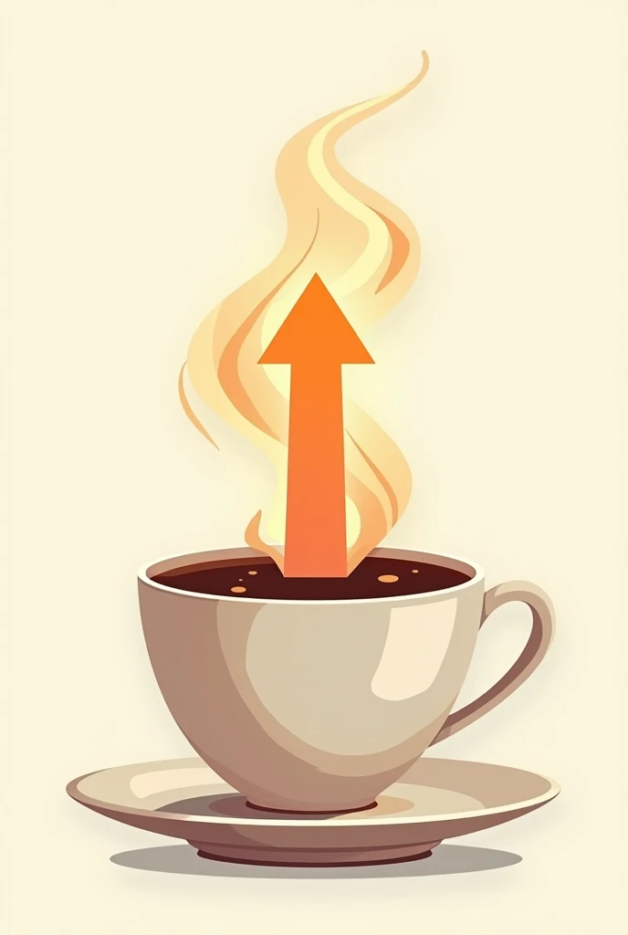 Powered by Coffee and Ambition" with a graphic of a coffee cup that has steam forming into an upward arrow, symbolizing energy and drive sticker