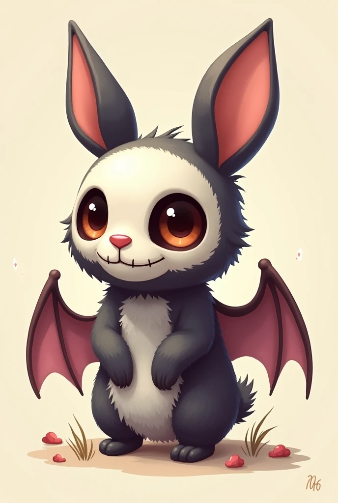 2D, Skull, half bat and half bunny, cute