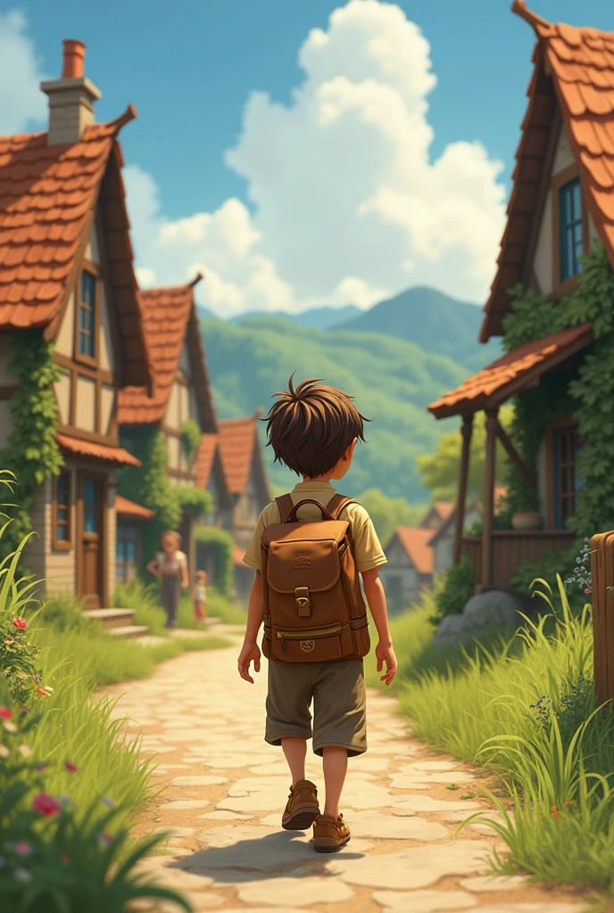 Boy come back to village
