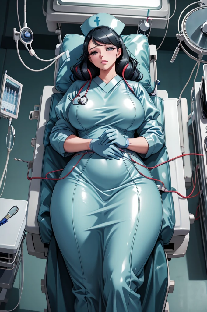 nurse uniform,hospital, latex nurse suit,nurses,busty,elbow gloves,labcoat,black hair woman,red eyes , gigantic ,medical instruments,asian nurse,two nurses,speculum,examination room,oversize ,big ass ,strap on, lay on table ,legs spreaded,giving birth,gyno chair , dentist,Milf,latex,grey uniform,oversize breasts