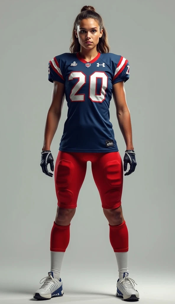 Football women, front view, alone