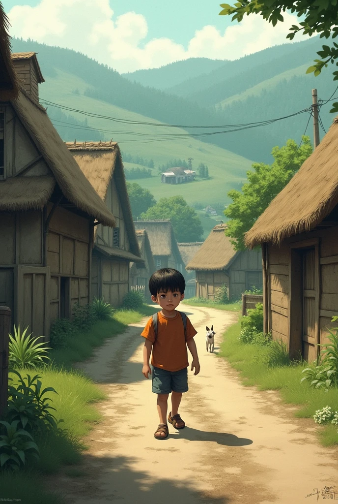 Boy Come back to village,lonely