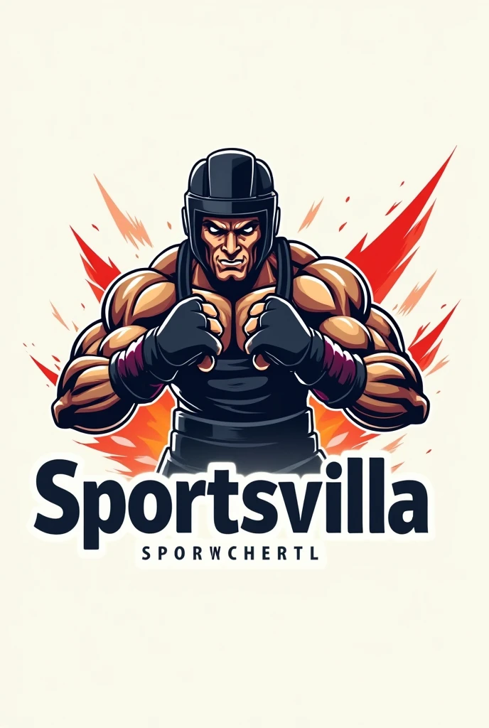 Sportsvilla logo with fighter guy behind
