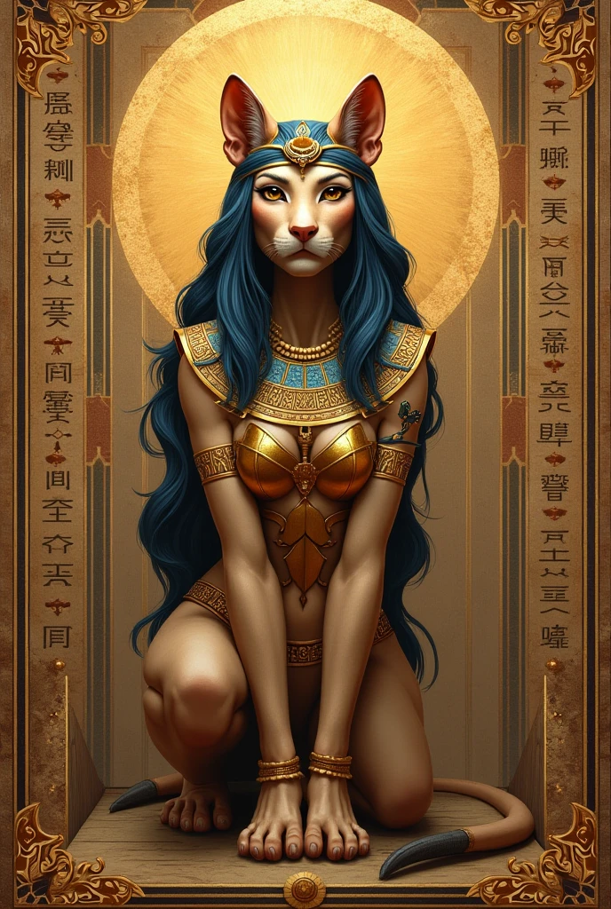 Bastet the the celestial lioness ancient egypt hieroglyph
ic