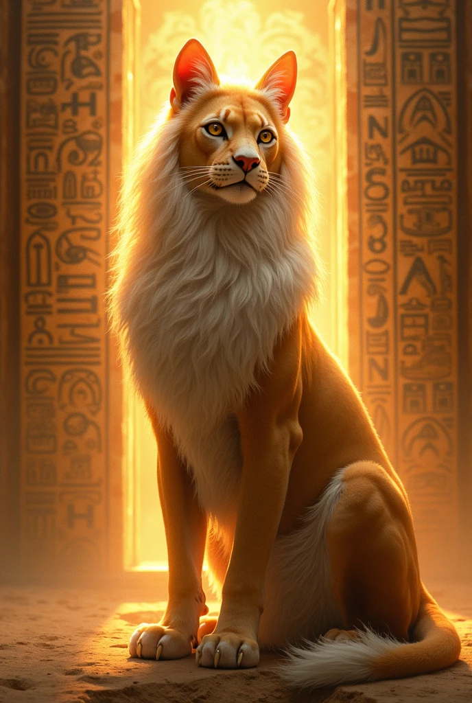 Bastet the the celestial lioness ancient egypt hieroglyph
ic landscape photo