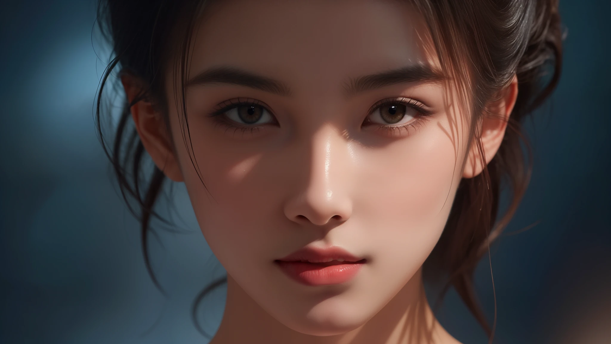 The portrait artwork of a beautiful girl with the theme of light and darkness, ultra-sharp CG at 16k resolution, a masterpiece, Excellent image quality, Very delicate), (Great light and shadow, Exquisite and beautiful), Really smooth skin, Bright face, Displaying near-perfect 18k quality, versatile, lovely.