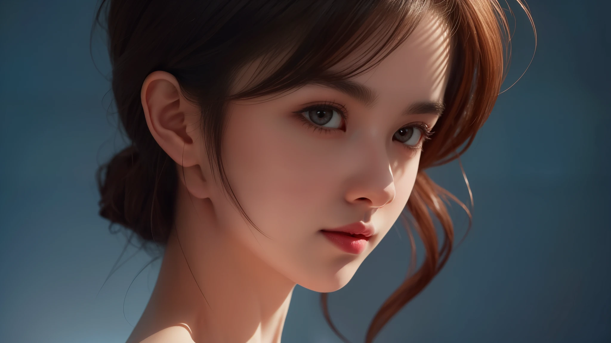 The portrait artwork of a beautiful girl with the theme of light and darkness, ultra-sharp CG at 16k resolution, a masterpiece, Excellent image quality, Very delicate), (Great light and shadow, Exquisite and beautiful), Really smooth skin, Bright face, Displaying near-perfect 18k quality, versatile, lovely.