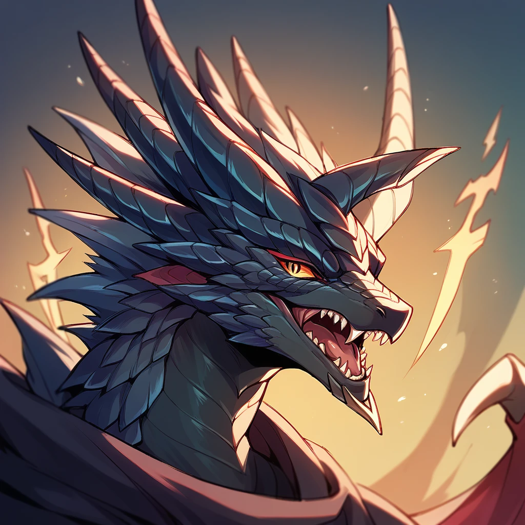 ingi, score_9, score_8_up, score_7_up, score_6_up, Evil
Iguanodon with ebony black scales and Indigo eyes in demonic armor