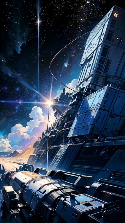 (((masterpiece))), (((Highest quality))), ((Very detailed)), (Highly detailed CG illustrations), ((Very delicate and beautiful)),(From the side),Cinematic Light,The moment when a girl climbs into the cockpit、Long black hair、Japanese、In the cockpit,Starry Sky, Big Clouds,colored glaze,Golden Universe,Space Station、Preparing for takeoff、Spacesuit、Aiming for Andromeda、Toa Heavy Industries decals、Lonely smile,A cable connects the body to a small spacecraft、Close the hatch,Complex Instrumentation
