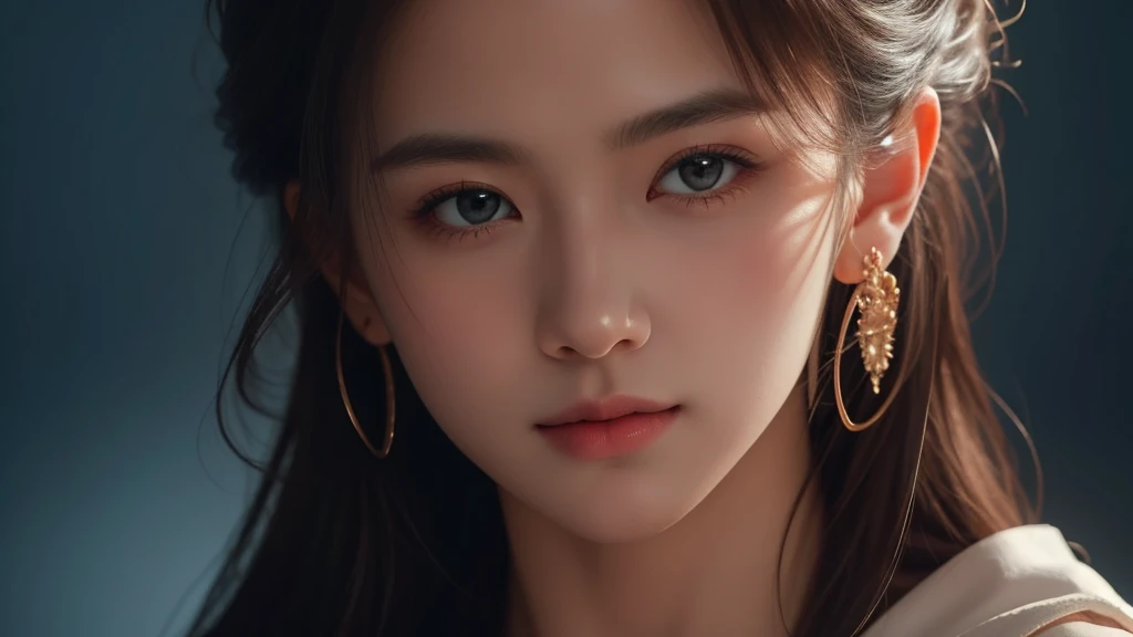 (masterpiece, best quality:1.2), The portrait artwork of a beautiful girl with the theme of light and darkness, ultra-sharp CG at 16k resolution, a masterpiece, Excellent image quality, Very delicate), (Great light and shadow, Exquisite and beautiful), Really smooth skin, Bright face, Displaying near-perfect 18k quality, versatile, lovely.