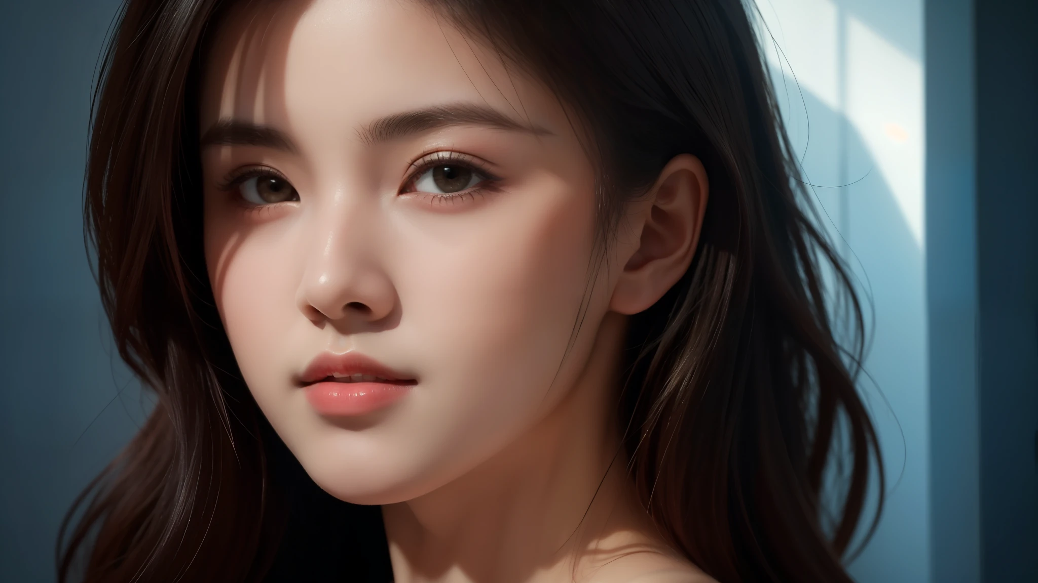 (masterpiece, best quality:1.2), The portrait artwork of a beautiful girl with the theme of light and darkness, ultra-sharp CG at 16k resolution, a masterpiece, Excellent image quality, Very delicate), (Great light and shadow, Exquisite and beautiful), Really smooth skin, Bright face, Displaying near-perfect 18k quality, versatile, lovely.