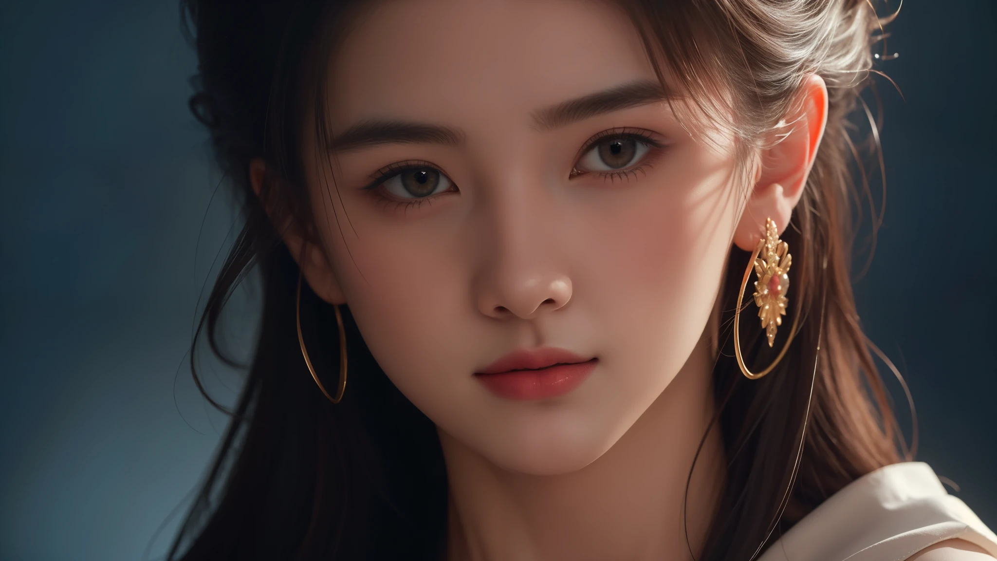 (masterpiece, best quality:1.2), The portrait artwork of a beautiful girl with the theme of light and darkness, ultra-sharp CG at 16k resolution, a masterpiece, Excellent image quality, Very delicate), (Great light and shadow, Exquisite and beautiful), Really smooth skin, Bright face, Displaying near-perfect 18k quality, versatile, lovely.