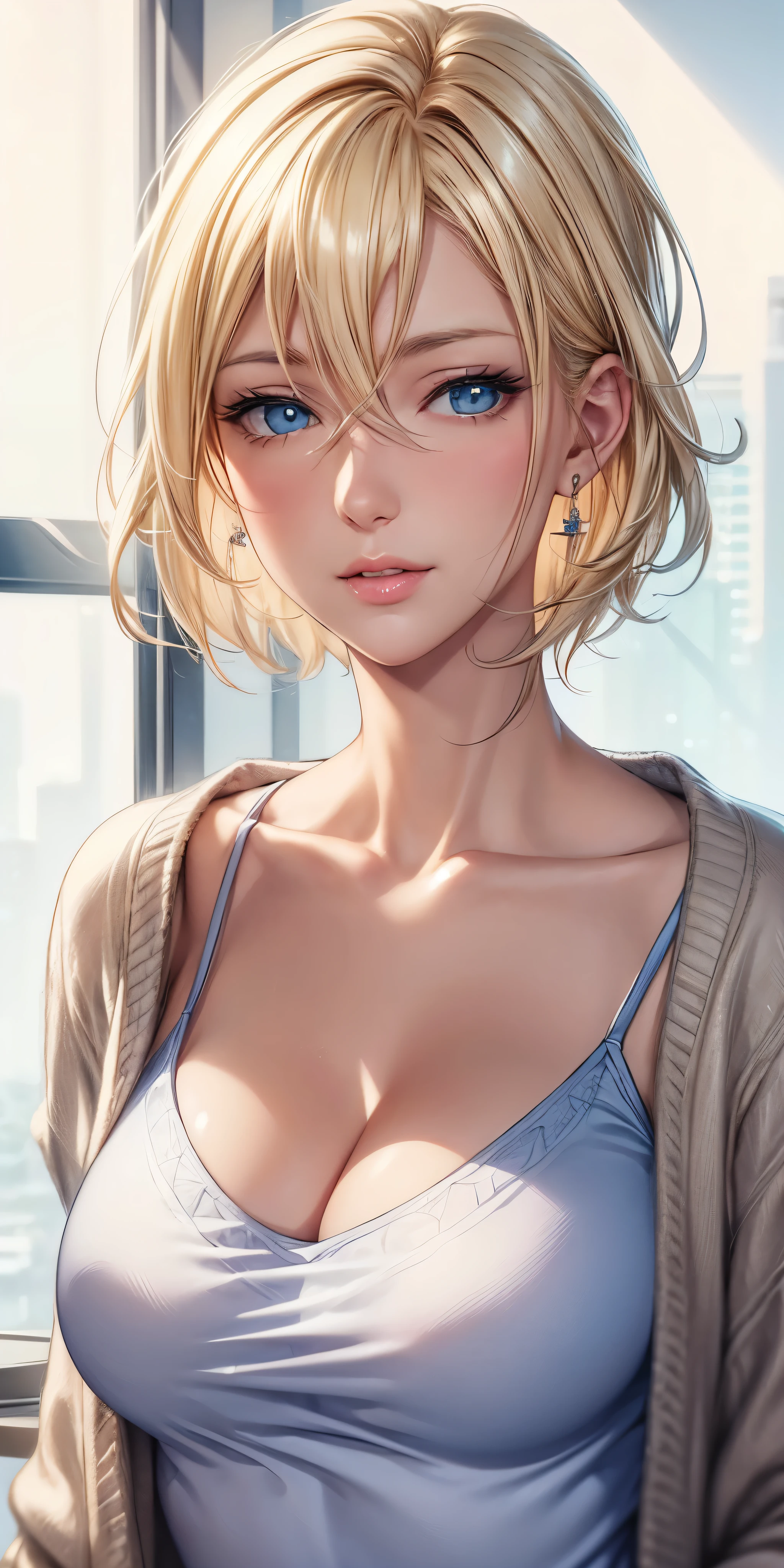 Portraiture, Realistic, Elegant woman, blue eyes, Blonde, 4K resolution, Ultra-detailed CG, Beautiful CG, Soft Light