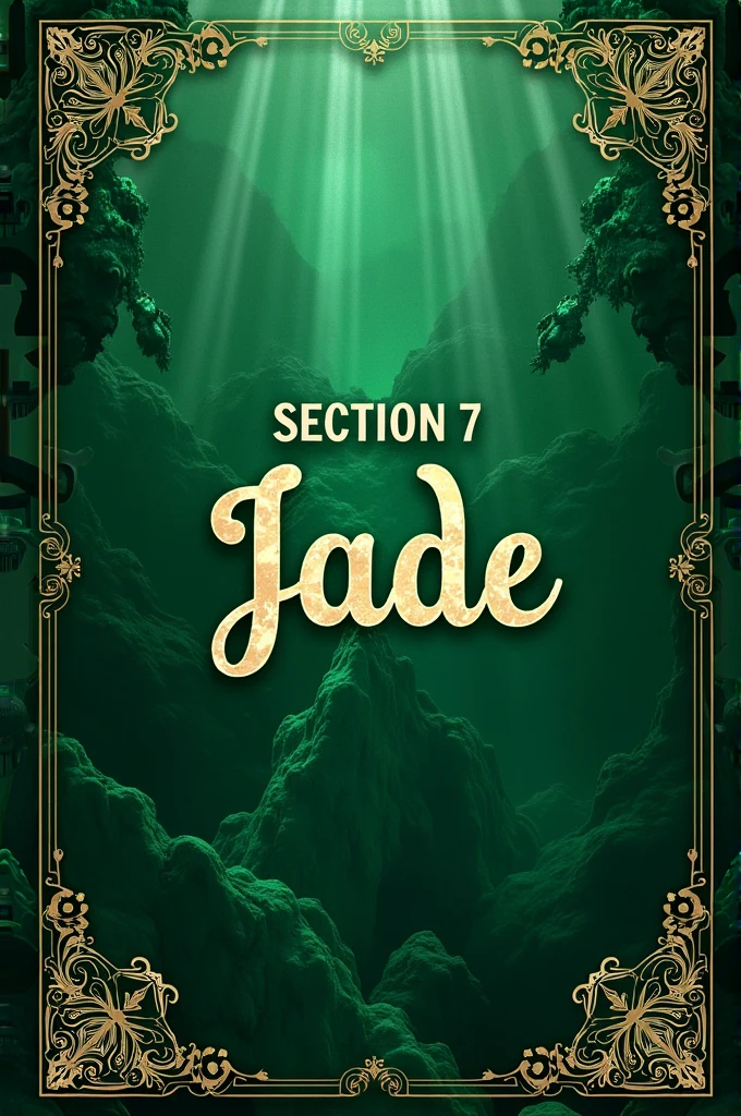 Make a Banner for "Section 7 - JADE ARALING PANLIPUNAN CLASS"

no human figures, just words and a fancy jade backround 