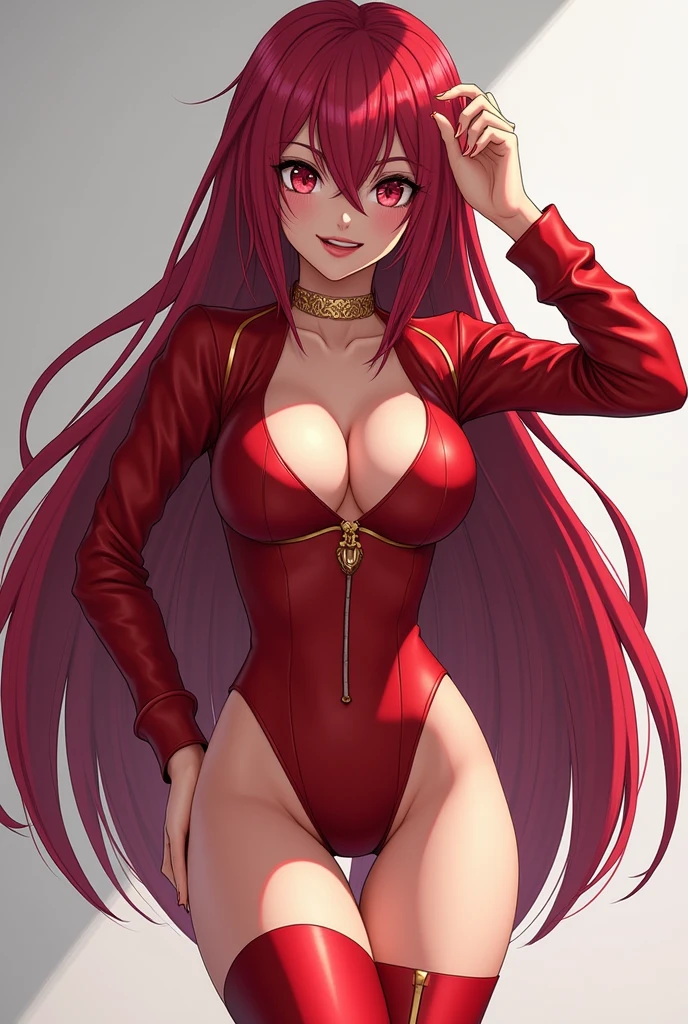 Erza Scarlet from Fairy tail in an explicit way, Whole body, open legs, sexy