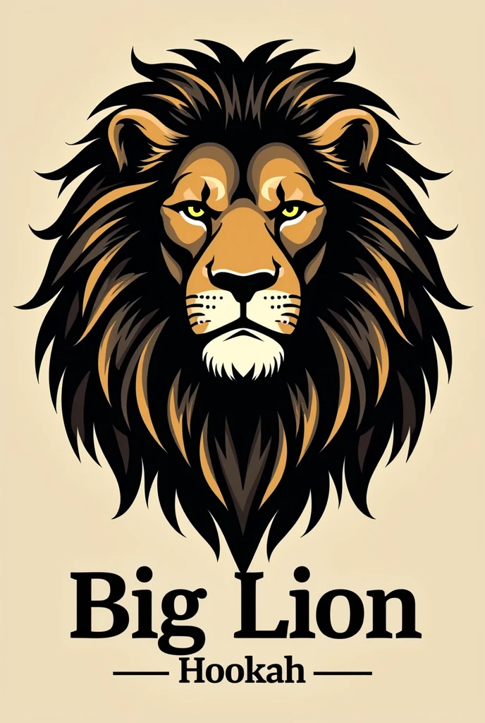 Black and gold logo of a lion with the words Big Lion Hookah 