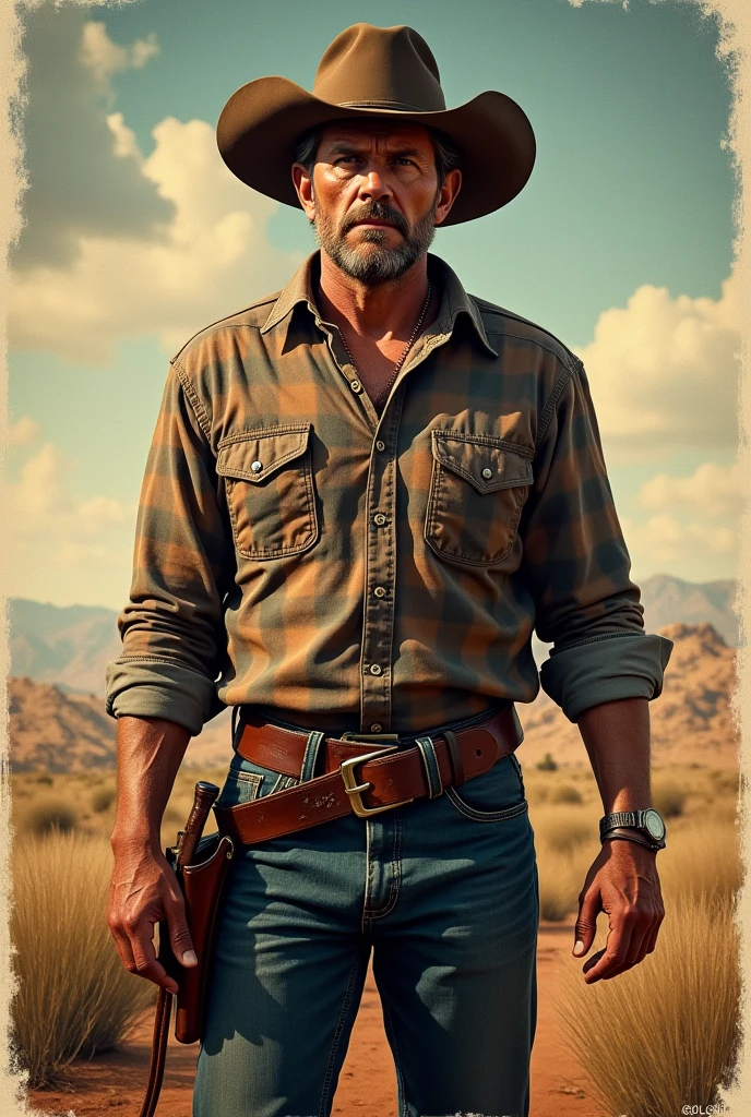 A western poster with cowboy hat