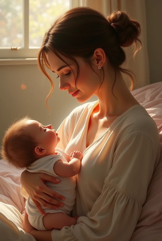 Mother breast feeding 