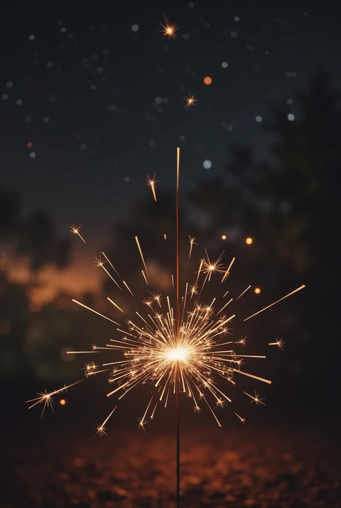 Sparkler Only one Sparks are flying beautifully