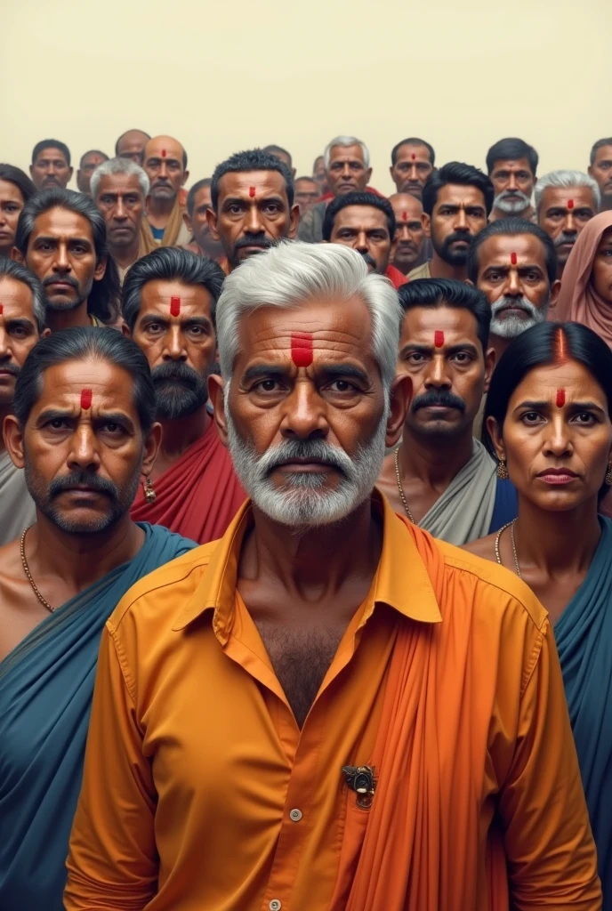 Indian backward caste people front of screen