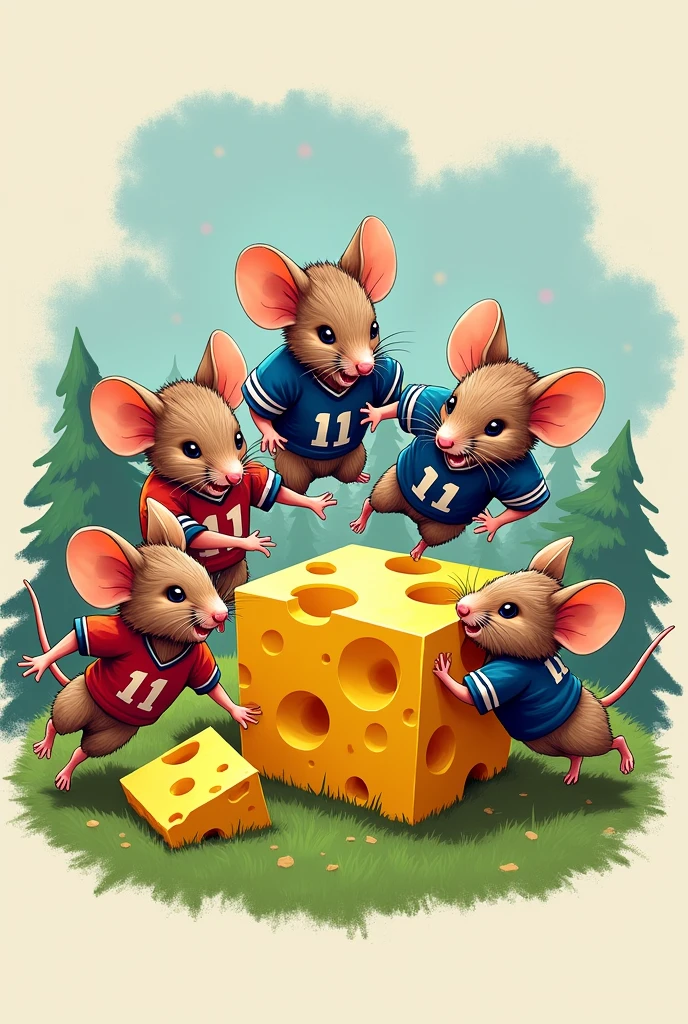 Create a nfl fantasy league logo for the cheese chasers with mice