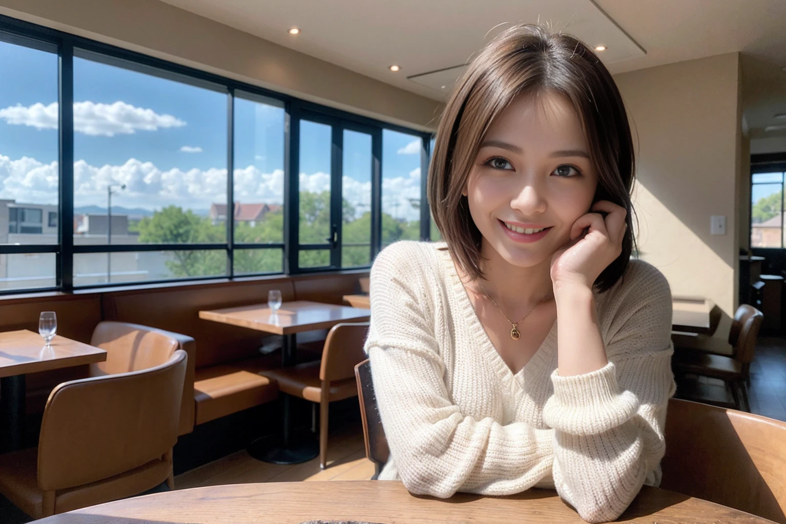 ((Highest quality、8k、masterpiece:1.3))、slimカップル、modelカップル、(Realistic, Intricate details:1.2), full-course dinner、Whiskey bottle and glass on table、Single Malt、scotch、Shot Glass、on the rocks、Scotland、Amazing view of the sunset sky and clouds、A bright smile、The wonderfulness of smile、 Beautiful Face, blue eyes, The light shines on your face, blush, short hair,Bright Face、 (Age 37), 3,Two beauties、Brown Hair、Shortcuts、Long sleeve shirt、dress、Beautiful woman 1, (slimな顔), (The body is slim), (Brown Hair), (Shortcuts), cheeks turn a little red,Attractive beauty、restaurant, In a prominent place (From the waist up) Nova Frog Style, actress, model, Upper Body, White wine, slim, smile, (smile: 1.15), Beautiful fine grain, Depth f/2,saturation, High Contrast, Strong light and shadow,Moist Body:1.5、3D texture、Delicate eyes、Brown Hair、The hair is very shiny、