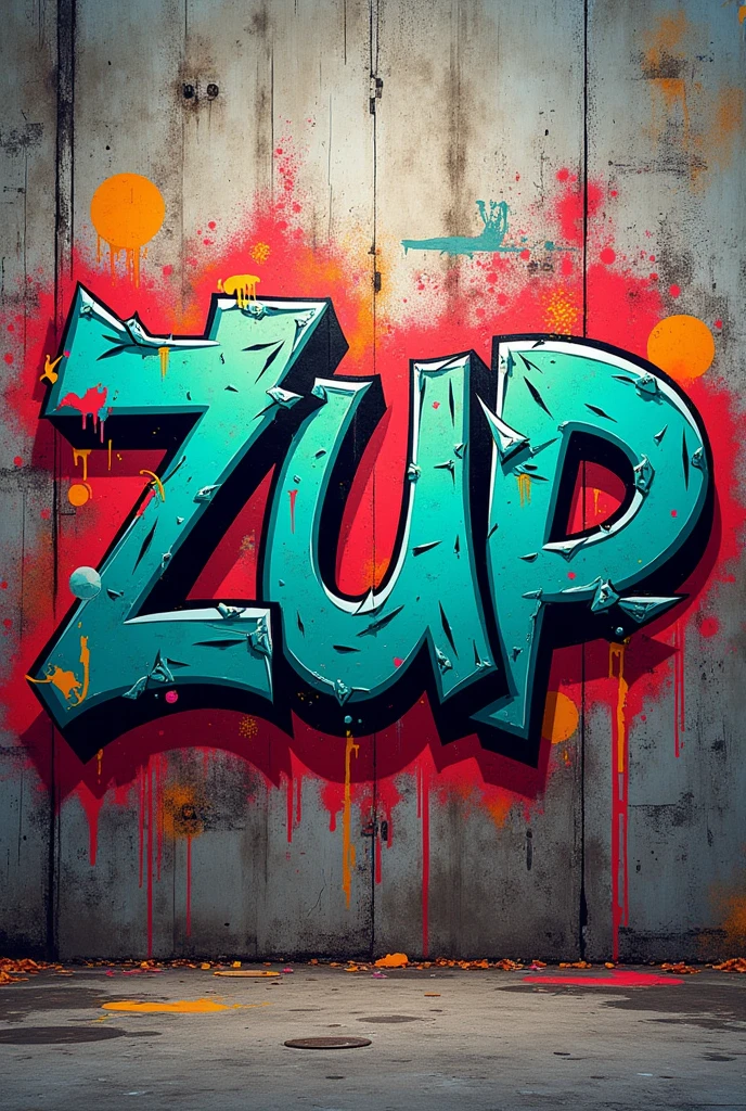 Create a graffiti style that says zup