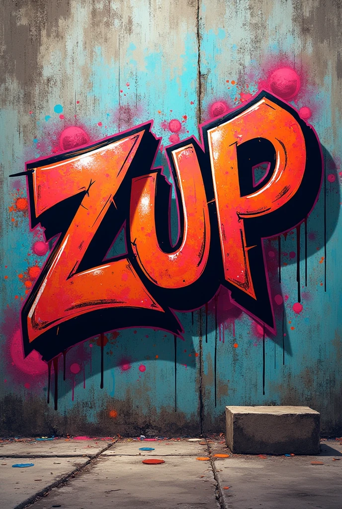 Create a graffiti style that says zup