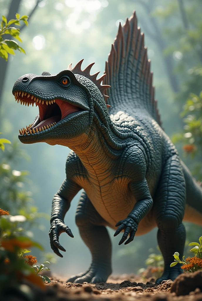 A spinosaurus with realistic complexions